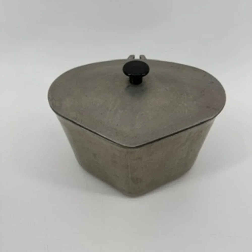 Vintage Club Aluminum Heart Shaped Pot with Lid Silver Cast Retro Cookware USA